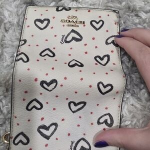 Coach White Heart Print Women's Wallet